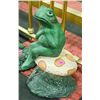 Image 1 : CONCRETE 15" PAINTED FROG ON MUSHROOM