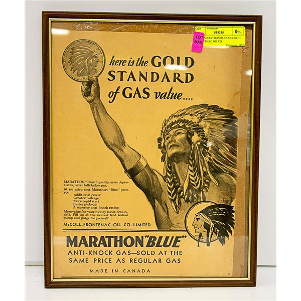 1940'S MARATHON BLUE MCCOLL - FRONTENAC OIL CO