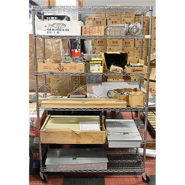 RACK OF COMMERCIAL & RESIDENTIAL LIGHTING