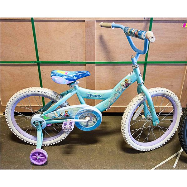 DISNEY FROZEN BIKE WITH TRAINING WHEELS