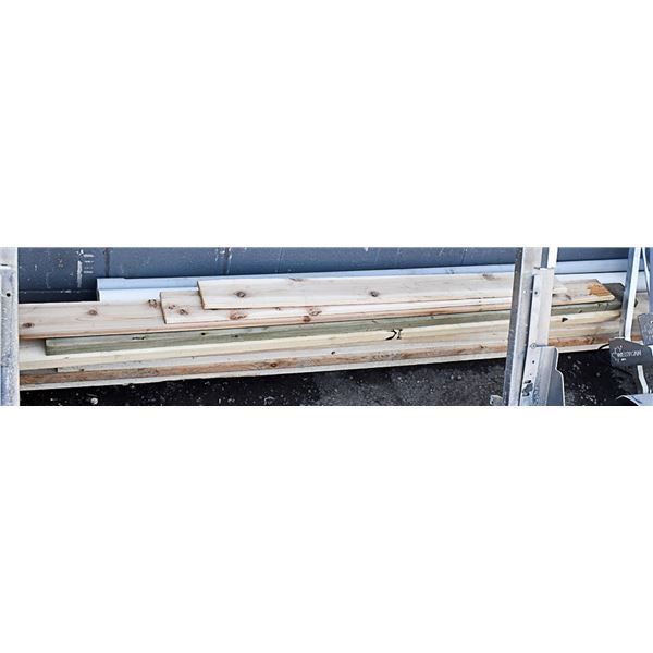 LOT OF ASSORTED LUMBER & PVC PIPE