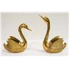 Image 1 : 2 LARGE BRASS SWANS