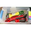 Image 1 : CLEAR PLASTIC CRATE WITH TOOLS