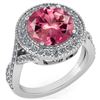 Image 1 : Certified 4.13 Ctw Pink Tourmaline And Diamond VS/SI1 E