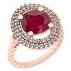 Image 1 : Certified 3.54 Ctw I2/I3 Ruby And Diamond 14K Rose Gold