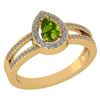 Image 1 : Certified 0.74 CTW Peridot And Diamond 14k Yellow Gold