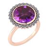 Image 1 : Certified 5.95 Ctw Amethyst And Diamond VS/SI1 Halo Rin