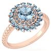 Image 1 : Certified 2.40 Ctw Blue Topaz And Diamond VS/SI1 Halo R