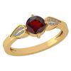 Image 1 : Certified 1.12 Ctw Garnet And Diamond 14k Yellow Gold H