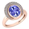 Image 1 : Certified 2.82 Ctw Tanzanite And Diamond VS/SI1 Halo Ri