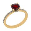 Image 1 : Certified 0.70 Ctw I2/I3 Garnet And Diamond 14K Yellow