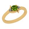 Image 1 : Certified 0.56 Ctw I2/I3 Peridot And Diamond 10K Yellow