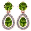 Image 1 : Certified 2.19 CTW Peridot And Diamond 14k Rose Gold Ha