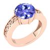 Image 1 : Certified 1.25 Ctw Tanzanite Solitaire Ring with Filigr