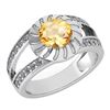 Image 1 : Certified 1.58 Ctw Citrine And Diamond Wedding/Engageme