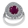 Image 1 : Certified 3.11 Ctw SI2/I1 Ruby And Diamond 14K White Go