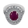 Image 2 : Certified 3.11 Ctw SI2/I1 Ruby And Diamond 14K White Go