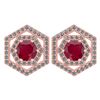 Image 1 : Certified 1.38 Ctw Ruby And Diamond 14k Rose Gold Halo
