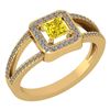 Image 1 : Certified 0.61 Ctw Fancy Yellow Diamond 18k Yellow Halo