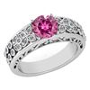 Image 1 : Certified 1.42 Ctw Pink Tourmaline And Diamond Wedding/
