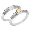 Image 1 : Certified 0.55 Ctw Citrine And Diamond VS/SI1 2 Pcs Rin