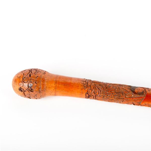 Asian Hand Carved Shaft Cane