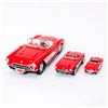Image 1 : 3 Red 1957 Chevrolet Corvette Diecast Toy Cars