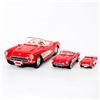 Image 2 : 3 Red 1957 Chevrolet Corvette Diecast Toy Cars