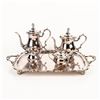 Image 1 : A SILVER PLATE TEA SET AND TRAY