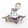 Image 2 : Porcelain and Silver Inkwell