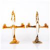 Image 1 : Pair of Brass Heron Bird Candle Holders with Faux Task Body
