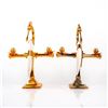 Image 2 : Pair of Brass Heron Bird Candle Holders with Faux Task Body
