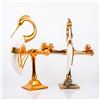 Image 3 : Pair of Brass Heron Bird Candle Holders with Faux Task Body