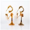 Image 5 : Pair of Brass Heron Bird Candle Holders with Faux Task Body