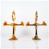 Image 7 : Pair of Brass Heron Bird Candle Holders with Faux Task Body