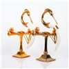 Image 8 : Pair of Brass Heron Bird Candle Holders with Faux Task Body