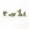 Image 1 : 4 pc Vintage Pewter Figurines, Mythical Creatures and Wizard