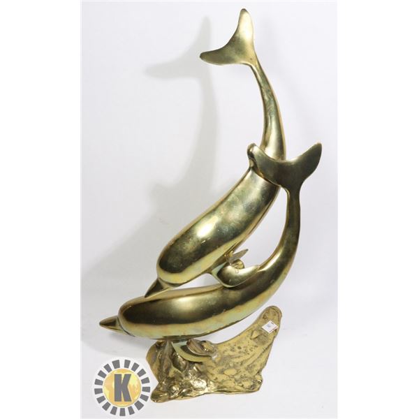 BRASS DOLPHINS DECORATION