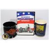 Image 1 : 2 HARLEY DAVISON MUGS AND 1 HISTORY BOOK