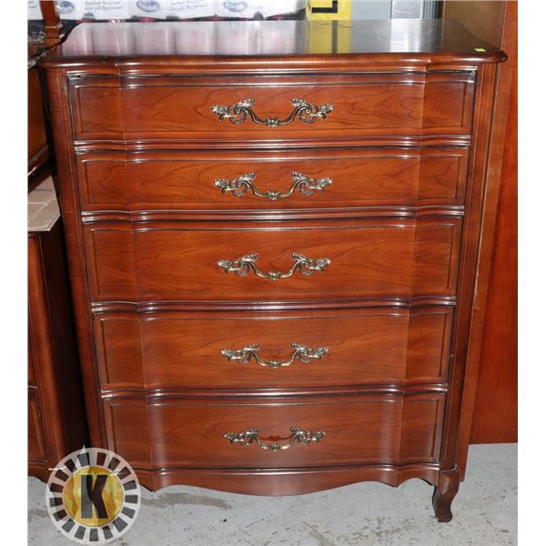 ESTATE WOOD 5 DRAWER DRESSER