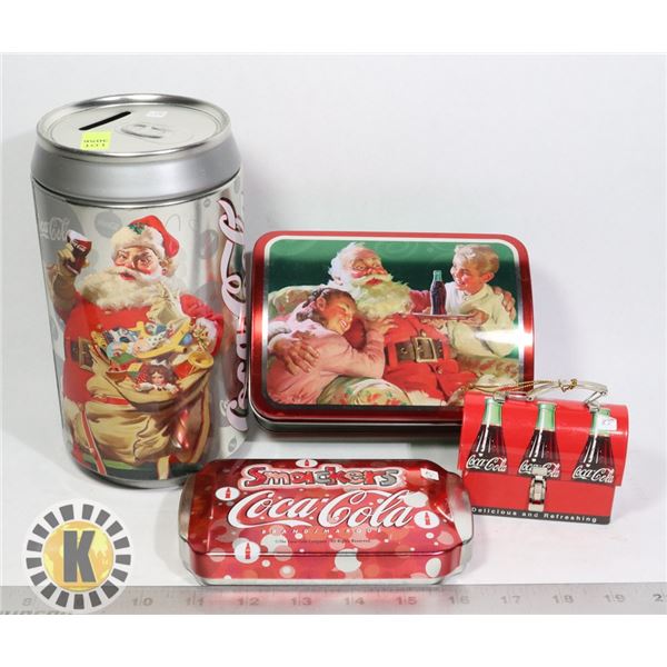 BUNDLE OF ASSORTED METAL COCA COLA COLLECTIBLE