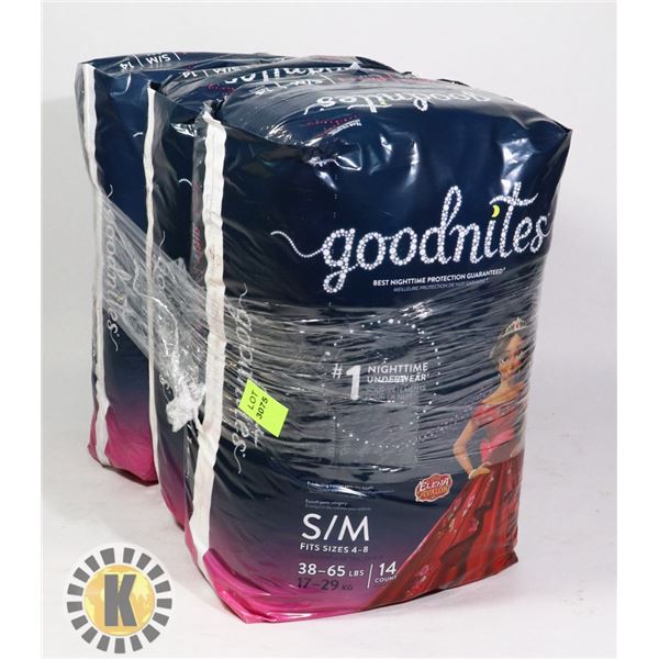 3 BAGS OF GOODNITES DIAPERS SIZE SM/MED