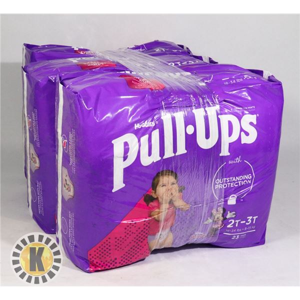 3 BAGS OF HUGGIES PULL UPS GIRLS SIZE 2T-3T
