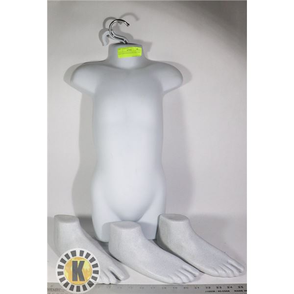 HALF KID'S MANNEQUIN AND 3 FEET