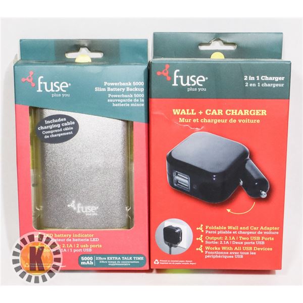 FUSE WALL+CAR CHARGER AND POWER BANK