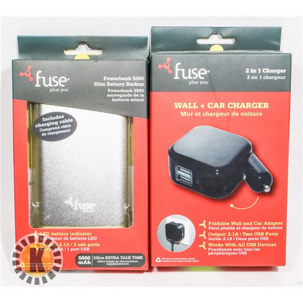 FUSE WALL+CAR CHARGER AND POWER BANK