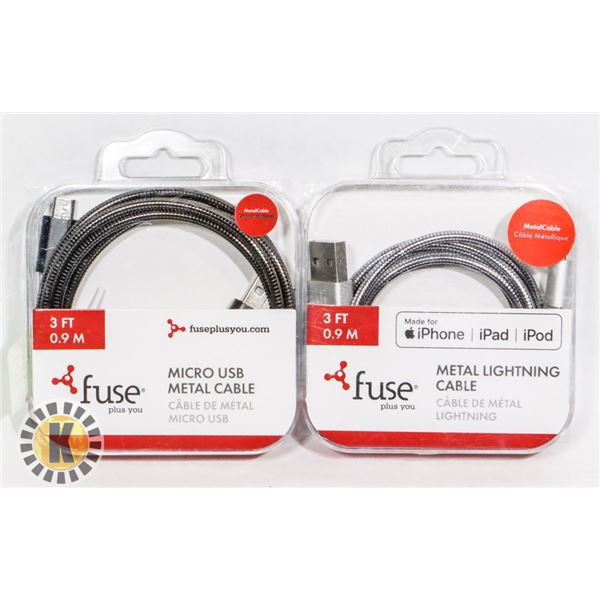 BUNDLE OF 2 3FT LIGHTNING CABLE