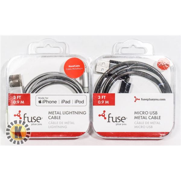 BUNDLE OF 2 3FT LIGHTNING CABLE