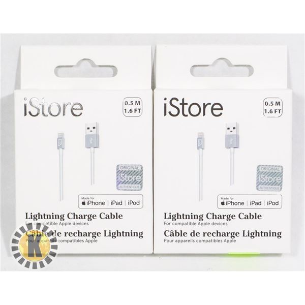 BUNDLE OF 2 ISTORE USB-C TO LIGHTING CABLE CHARGE