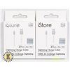 Image 1 : BUNDLE OF 2 ISTORE USB-C TO LIGHTING CABLE CHARGE